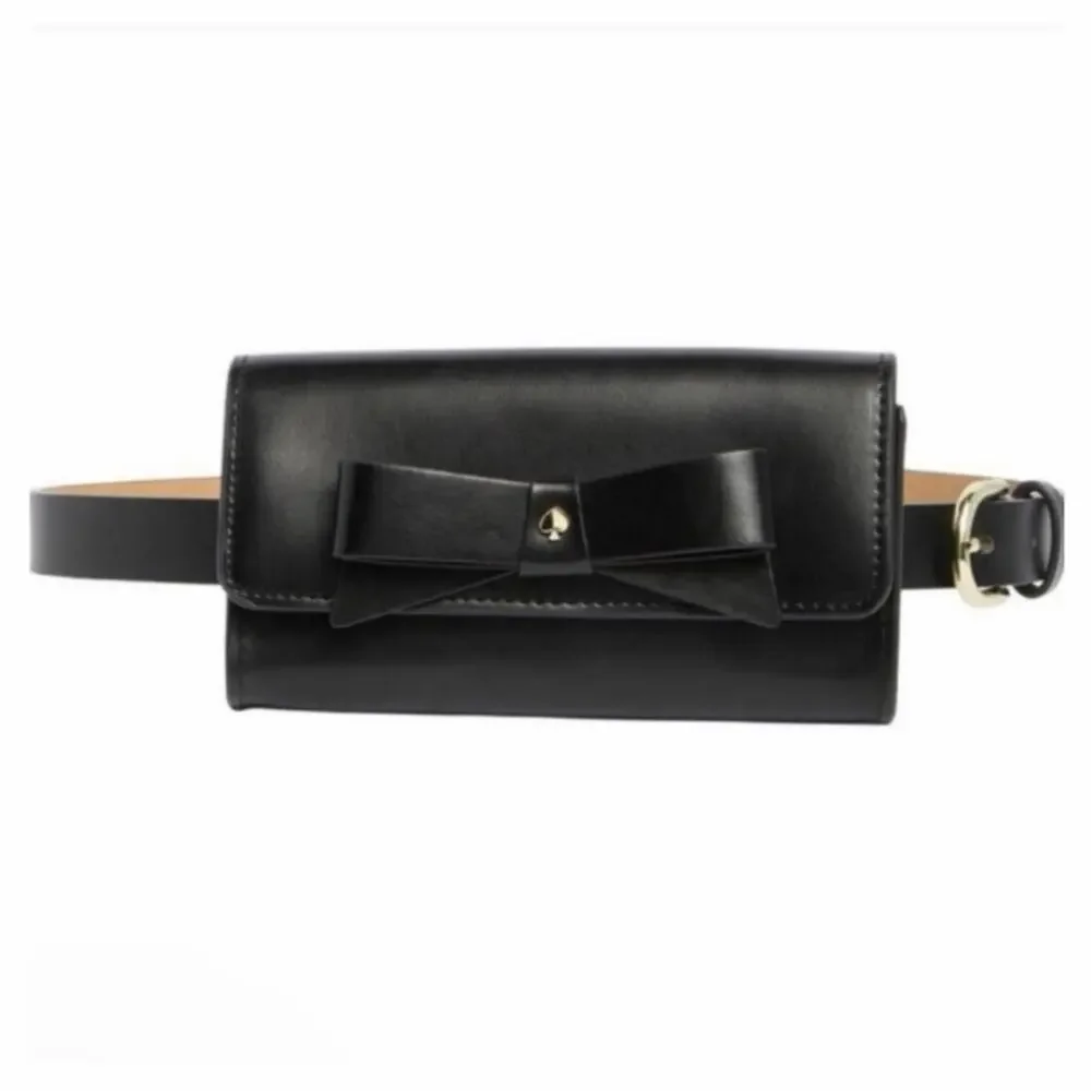 kate spade | Bags | Kate Spade Black Leather Bow Belt Bag  display picture 1